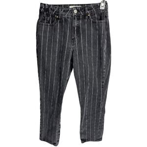 Pacsun Mom Jeans Size 25 Gray Pinstripe Pockets Denim Charcoal Wash Cotton Blend